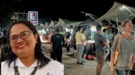 Pegiat Kuliner Kampung Ujung Labuan Bajo, Natalia (Baju Putih Kacamata).