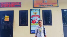 Dedimus Panggur, Wartawan Media Kompas86.com usai melaporkan Kadis Prindag Manggarai Barat. (Foto: Info Labuan Bajo)