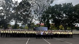 Ika Puspita Sari bersama tiga perempuan lainnya merampungkan Pelatihan Satuan Pengamanan (Satpam) Gada Pratama Gelombang X di Labuan Bajo.