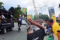 Momen Peserta Tour de EnTeTe 2025 Hampir Ditabrak Pick Up di Ruteng, Warga Teriak Histeris