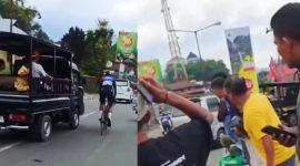 Momen Peserta Tour de EnTeTe 2025 Hampir Ditabrak Pick Up di Ruteng, Warga Teriak Histeris