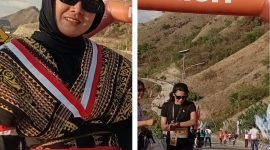 Ivani Liwe peserta dari Aimere (kanan) dan Oshin Ngambut dari Ruteng (kiri). Foto—Kolase 