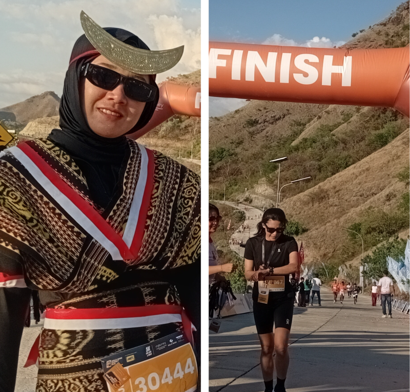 Ivani Liwe peserta dari Aimere (kanan) dan Oshin Ngambut dari Ruteng (kiri). Foto—Kolase 