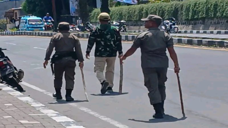 Momen POL PP Berburu Anjing Rabies yang Berkeliaran di Kota Ruteng