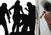 Kolase Foto: Kiri (Ilustrasi Pengeroyokan) - Kanan (Kondisi Korban di RSUD Komodo)