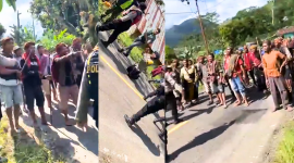 Breaking News: Warga Dua Gendang di Ruteng Siap “Ra’up”, Polisi Cepat Turun Cegah Perang Tanding