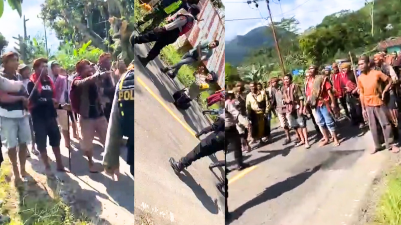 Breaking News: Warga Dua Gendang di Ruteng Siap “Ra’up”, Polisi Cepat Turun Cegah Perang Tanding
