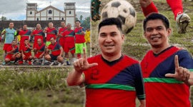 Mario-Richard Kompak Cetak Gol, Singa Tua FC Jinakan Tim Panitia 3-2 di Lapangan Paroki Rewang (Foto: Reims Nahal)