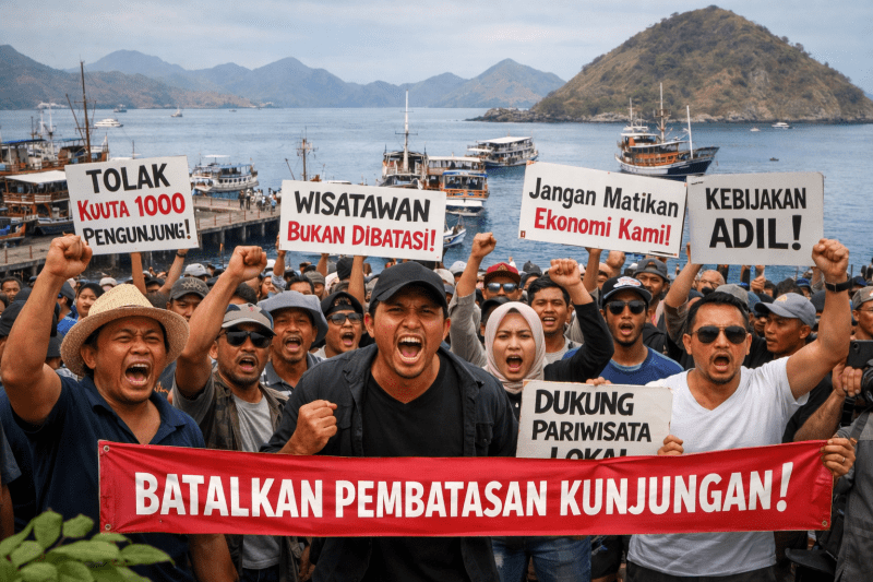 Ribuan Massa Siap Demo! Pelaku Wisata Labuan Bajo Tolak Pembatasan 1.000 Pengunjung ke TN Komodo (Gambar Ilustrasi)